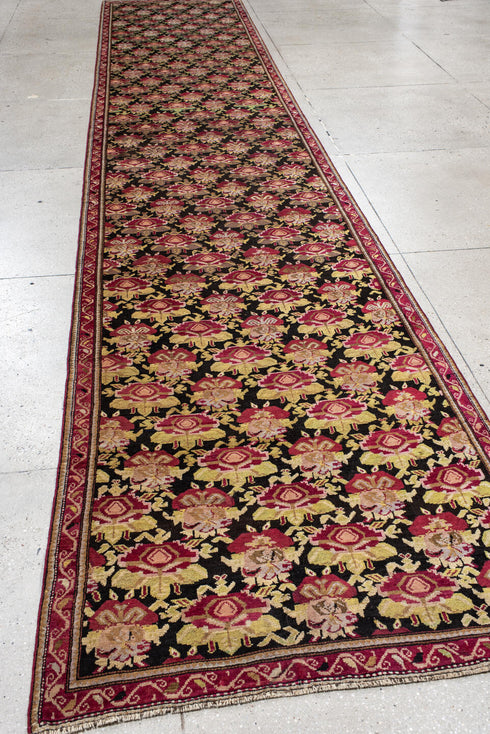 Antique Karabagh Runner Rug (3' x 19')